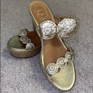 Jack Rogers Womens Platinum Size 10 Wedge